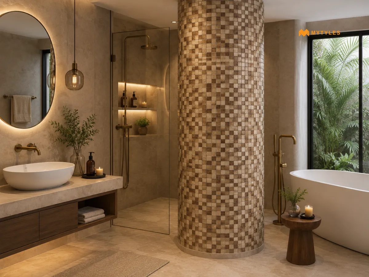 Mini Square Mosaics for Wrapped Columns